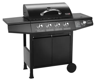 Produktbild von Gasgrill Gasgrillwagen Grillwagen - 4 Brenner - Seitenbrenner - 61 x 32 cm Grillfläche - Edelstahl - Für Terrasse und Garten