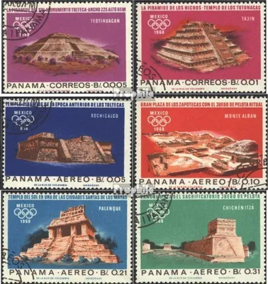 Produktbild von Briefmarken Panama 1967 Mi 974-979 (kompl.Ausg.) gestempelt Altmexikanische Kultstätten