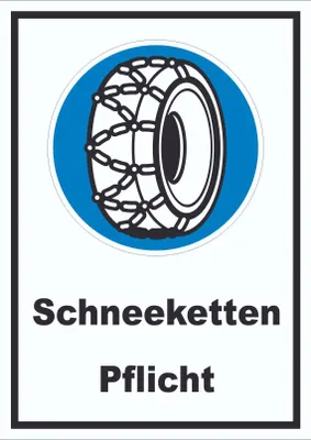 Produktbild von Schneekettenpflicht Schild A6 Rückseite selbstklebend