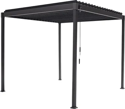 Produktbild von MIRADOR Pergola 80 Solid 3x2,4 m Stahl Anthrazit verstellbares Lamellendach