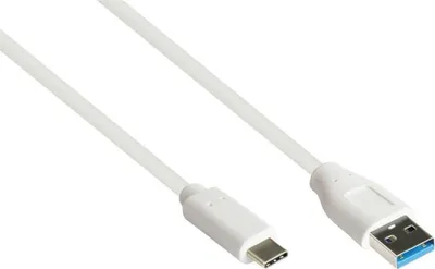 Produktbild von USB 3.2 Gen.2 Kabel A auf USB-C, 0,5m, weiß, 10 GBit/s, CU