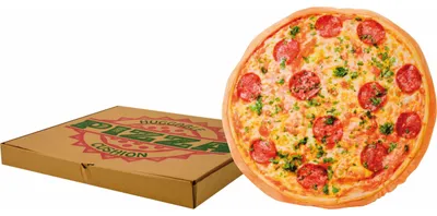 Pizzakissen, Plüsch, Ø 40 cm, waschbar, Deko-Kissen