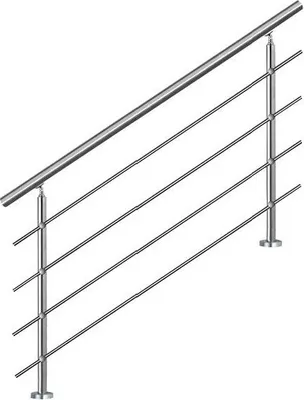 Obrázek produktu pro Bc-elec - AHM1204 Schodišťové zábradlí 120 cm, balkonové, balustrádové, nerezové zábradlí se 4 příčkami, plochá nebo šikmá montáž