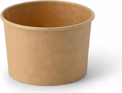 Produktbild von Eisbecher aus Kraftpapier, 270 ml, Durchmesser 92 mm, 50 Stück.