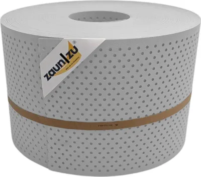 Produktbild von Doppelstab Sichtschutz zaun|zu PREMIUM gelocht 15% Streifen PP Zaunblende Lichtgrau 50m