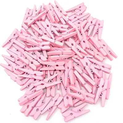 Produktbild von Jumada's - Premium - Pink Kleine Mini-Holzklammern - 20 STÜCK - Rosa - Klammern - Fotoklammern