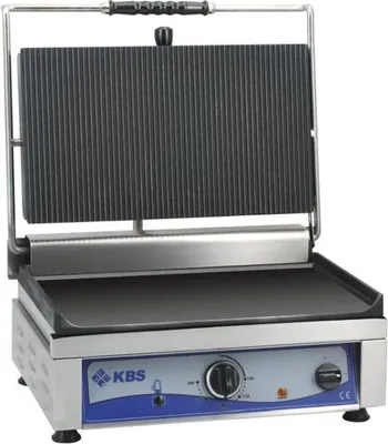 Produktbild von KBS Kontaktgrill Grillfläche 36x27cm oben gerillt und unten glatt 1 Heizzone
