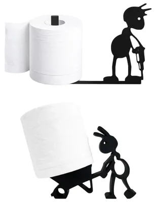 Produktbild von Toilettenpapier-Aufbewahrungsset, 2-teilig, lustiger Toilettenpapierrollenhalter, Toilettenpapier-Organizer fürs Badezimmer, 3D-gedrucktes Design eines Baustellenwagens in Form einer schwarzen Ameise