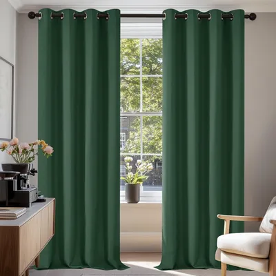 Produktbild von Verdunkelungsvorhang Thermogardine Kälteschutz Ösen 245x140 cm Waldgrün 2er Set
