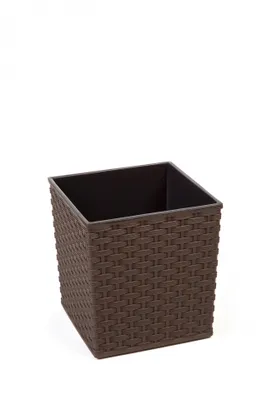 Obrázek produktu pro Obal na květináč JUKA RATTAN plastový tmavě hnědý 30x30x31cm