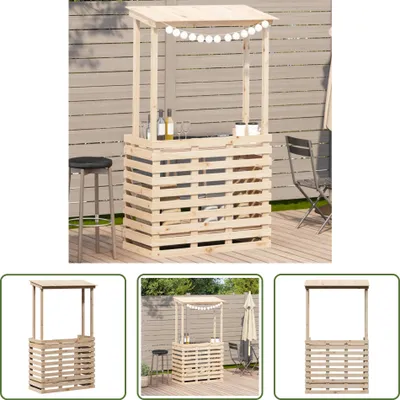 Produktbild von The Living Store Gartenbar mit Dach 112,5x57x195,5 cm Massivholz Kiefer