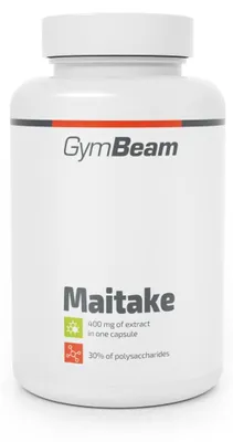 Produktbild von GymBeam Maitake Pilzextrakt 400 mg, 30:1 Extrakt, 30% Polysaccharide, vegan, 90 Kapseln