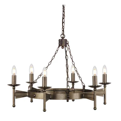 Zdjęcie produktu dla Żyrandol Cromwell stary brąz 6xE14x60W metal wym:281x81x81cm IP20 Elstead
