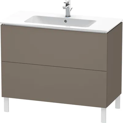 Produktbild von Waschtischunterbau L-CUBE 1020x481x704mm flannel grey seidenmatt flannel grey seidenmatt