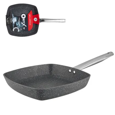 Produktbild von GRILLPFANNE 24 x 24 cm Aluminium Pfanne Induktion Gemüsepfanne FLORINA ONYX