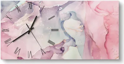 Produktbild von DEQORI Glasuhr 60x30 cm Römisch 'Elegante Farbströme' Wanduhr Glas Uhr Design leise Küchenuhr