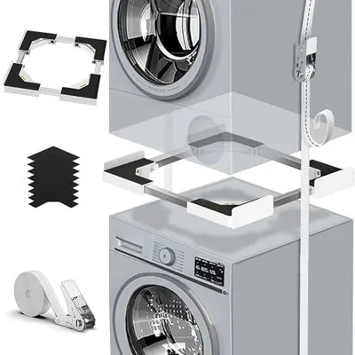 Stapelset für Waschmaschine & Trockner, 45-68 cm, weiß