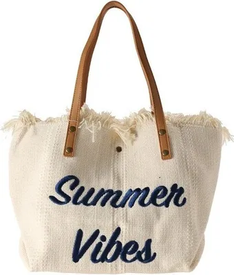 Zdjęcie produktu dla TORBA PLAŻOWA BOHO Z frędzlami jasny krem TP11B