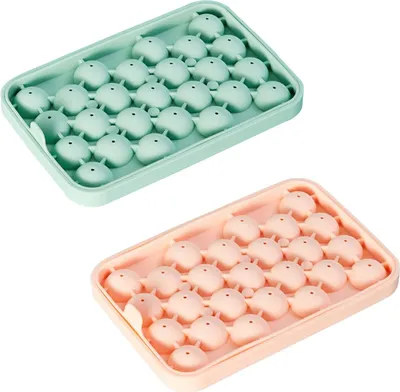 Produktbild von Runde Eiswürfelform aus Silikon, 2er-Pack. Runde Eiswürfelformen für den Gefrierschrank, ideal für Whisky, Tee, Eis und Cocktails.