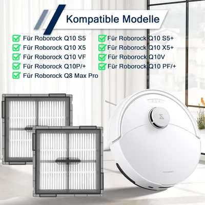Produktbild von HEPA Filter für Saugroboter, Q10 S5 und Q8 Max Pro, 4 Stück, waschbar, für Saugroboter