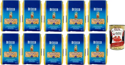 Produktbild von De Cecco Anelli Siciliani n. 179, Pasta 100% Italienisch Nudeln 500g + Italian Gourmet Polpa 400g