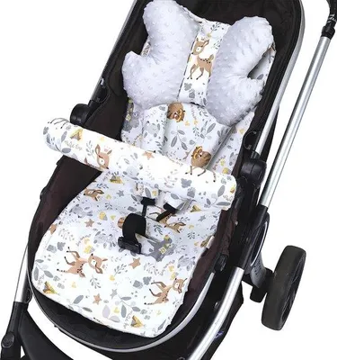 Produktbild von Kissen für Kinderwagen / Basics-Babysitzkissen, Sitzkissen / Für Kinderwagen, Buggy, Kindersitze und Babysitze, atmungsaktives Sitzkissen, Bezug für Kinderwagen