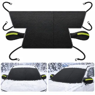 Produktbild von Frontscheibenabdeckung Auto Winter, 700D wasserdichter Eisschutz mit Seitenscheiben- und Türgriffabdeckung, reflektierende Streifen, für Pkw und SUV