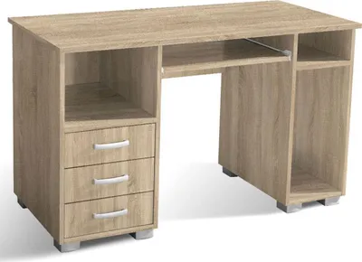Produktbild von Schreibtisch Pilas 01, Farbe: Eiche Braun - 75 x 130 x 60 cm (H x B x T)