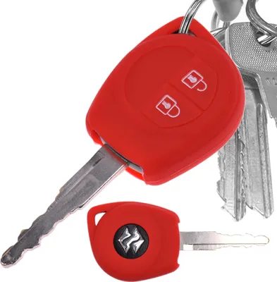 Produktbild von Auto Schlüssel Hülle Silikon Schutz Cover Rot kompatibel mit OPEL Agila B Nissan Pixo Suzuki Alto SX4 Swift Splash 2 Tasten Funk Fernbedienung