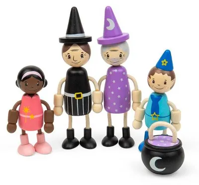 Produktbild von BigJigs Puppen Märchen Holzpuppenhaus Puppen und Zubehör