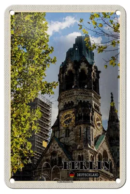 Produktbild von Blechschild Städte Berlin Gedächtniskirche Deutschland 12x18cm Schild