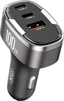 Image de XO Chargeur de téléphone portable CC61 PD QC 3.0 100W 1x USB1x USB-C 1x Lightning gris