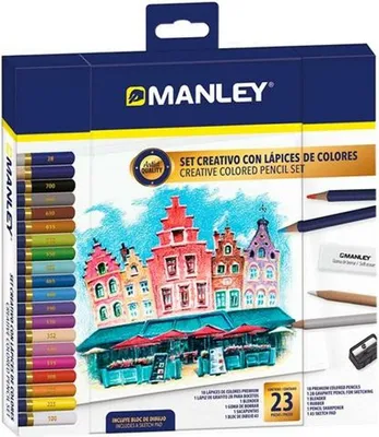 Image de Set de dessin Manley 23 pièces multicolores