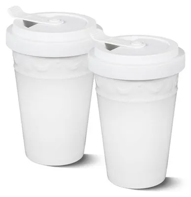 Zdjęcie produktu dla KPM To Go, kubek Kurland Duo, biały (zestaw 2 sztuk)