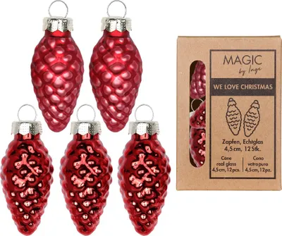 Produktbild von Christbaumschmuck Zapfen 4,5cm Glas 12 Stück - Chianti
