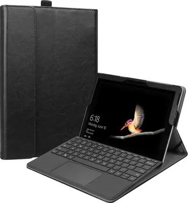 Produktbild von Fintie Hülle für Microsoft Surface Go 3 (2021) / Surface Go 2 (2020) / Surface Go (2018) 10 Zoll Tablet, Multi-Sichtwinkel Hochwertige Kunstleder Schutzhülle, Type Cover Kompatibel, Schwarz