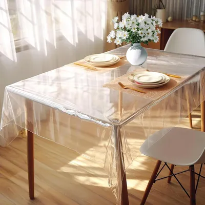 Produktbild von Tischdecke transparent 50 x 140 cm, PVC, 0.13 mm, wasserdicht, für Esstisch
