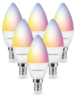 Produktbild von hoftronicsmart Smart Lampe E14 C37 5,5W 470lm RGBWW Weiß 6er Set