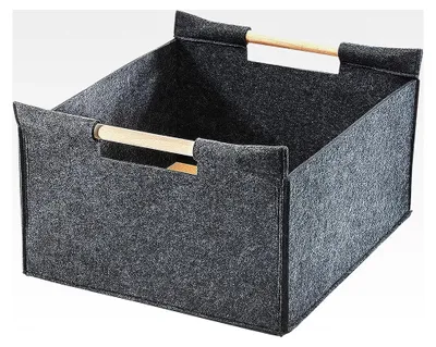 Produktbild von Filzkorb für Kaminholz - dunkelgrau - 51x41x26 cm
