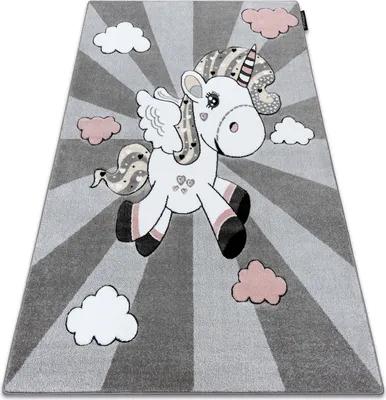 Produktbild von Kinderteppich PETIT UNICORN EINHORN grau Grau 200x290 cm