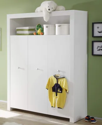 Produktbild von Kleiderschrank Kinderzimmer OLBIA-19 in Weiß, B/H/T: ca. 130/186/54 cm