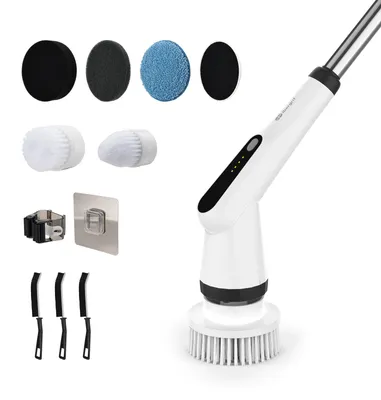 Produktbild von Elektrische Bürste, 7-in-1, rotierende Bürste für Badezimmer, Küche, Böden, 2 Geschwindigkeitsstufen, wasserdicht nach IPX7
