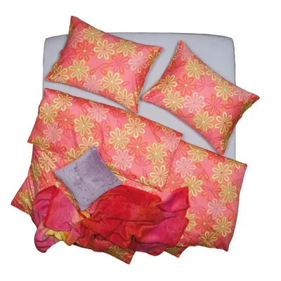 Obrázek produktu pro SCANquilt povlečení SATÉN květy oranžovozelinkavá 100% dlouhovlákná česaná bavlna 140 x 220/70 x 90 cm