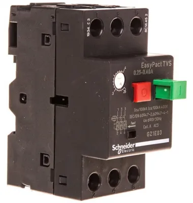 Produktbild von Motorschutzschalter 3P 0,09kW 0,25-0,4A EasyTeSys Power, Drucktasterantrieb, Anschlusskasten GZ1E03