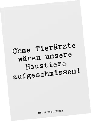 Produktbild von Mr. & Mrs. Panda Postkarte Spruch Tierarzt Helden - Weiß - Geschenk, handgefertigte Geschenke, Ansichtskarte, Berufsliebe, Beruf, Haustiere, Grußkarte, mit Herz