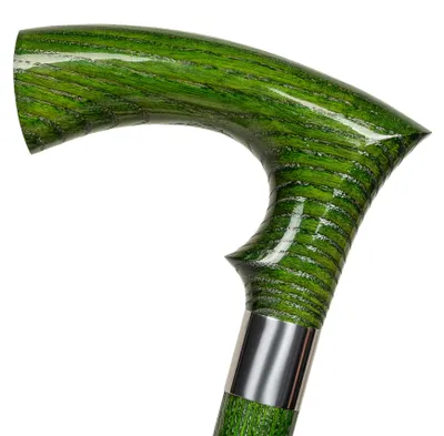 Produktbild von Wandelstock – Handgefertigter Esshölz-Stock mit poliertem Edelstahlring