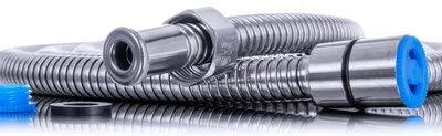 Imagen del producto de Manguera de acero inoxidable de 1,2 metros, flexible, antitorsión, para ducha y lavadora