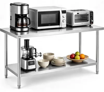 Zdjęcie produktu dla Vevor Stół Roboczy Ze Stali Nierdzewnej Solidny Regulowany 762X1829X864Mm