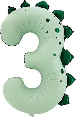 Zdjęcie produktu dla Balon "DinoZahlen" na 3. urodziny - duży balon "Dino" na 3. urodziny