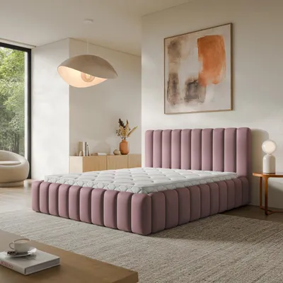 Produktbild von Masseno Polsterbett TEBA 140x200 cm, Polsterbett mit Bettkästen -Rosa, KRONOS 27